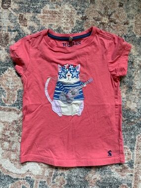Joules Pink Girls' Cat Guitar Graphic Tee